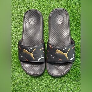 Puma Women’s Cool Cat 2.0 Toss Slide Sandals-Size: 10-Color: Black, Gold, Silver